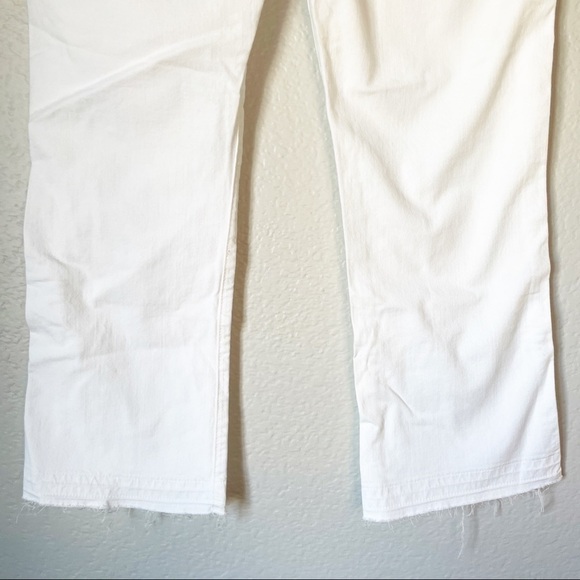 7 FOR ALL MANKIND Button Fly High Rise Raw Hem White Jeans 32 - Picture 5 of 8